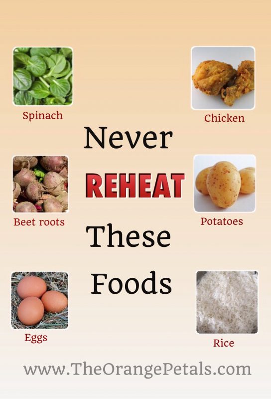 Foods that should never be reheated